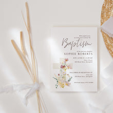 Load image into Gallery viewer, 0501 flower cross invitation template
