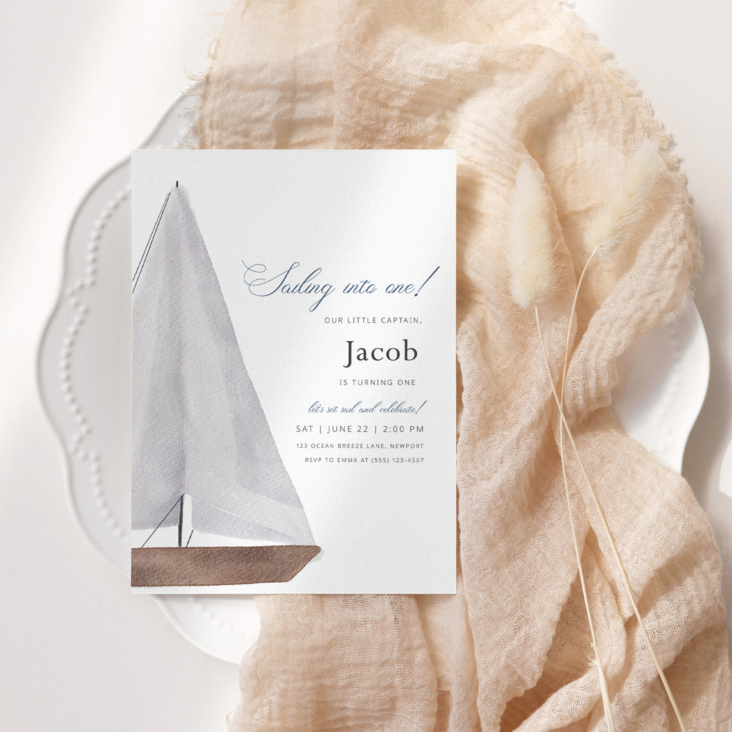 0307 sailboat birthday invitation