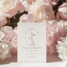 Load image into Gallery viewer, 0308 Pink Silly goose birthday invitation
