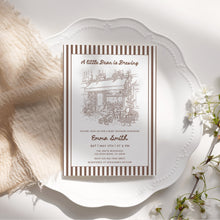 Load image into Gallery viewer, Baby Is Brewing Baby Shower Invitation, Brown Cafe Theme Editable Template 2044

