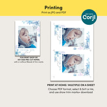Load image into Gallery viewer, 0319 Editable Blue Snow Flakes Winter Onederland Photo Thank You Card Template - Digital Download
