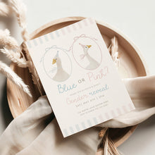 Load image into Gallery viewer, Corjl editable Silly goose gender reveal baby shower invitation template 2011
