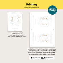 Load image into Gallery viewer, Corjl editable Silly goose gender reveal baby shower invitation template 2011
