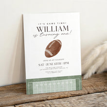 Load image into Gallery viewer, 0325 Football It&#39;s a game time 1st Birthday Invitation Template, Editable Digital Download

