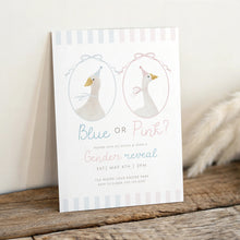 Load image into Gallery viewer, Corjl editable Silly goose gender reveal baby shower invitation template 2011
