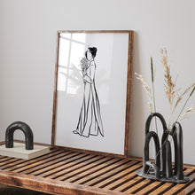 Load image into Gallery viewer, Vietnam Adonai woman line drawing 1 art print 12-57
