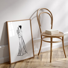 Load image into Gallery viewer, Vietnam Adonai woman line drawing 1 art print 12-57
