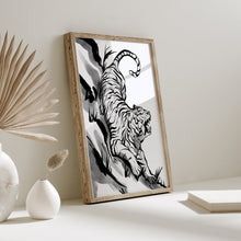 Load image into Gallery viewer, Korean Tiger print, Korean wall art, Oriental tiger poster, Minimalist Korean wall decor
