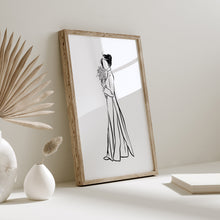 Load image into Gallery viewer, Vietnam Adonai woman line drawing 1 art print 12-57
