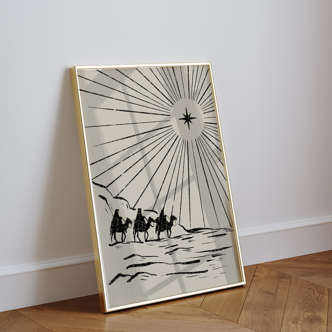 Three Wise Men Christmas Star Wall Art Print – Nativity Art Print 13-207