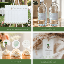 Load image into Gallery viewer, Green mallard duck baby shower party template bundle 2012
