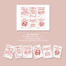 Load image into Gallery viewer, Funny 67 Valentine's Day Cards ,Hand-Drawn Whimsical Style, Digital Download 0802
