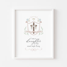 Load image into Gallery viewer, Watercolor pink cross monogram I am an daughter of God 07-25302
