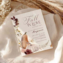 Load image into Gallery viewer, 2019 fall in love baby shower invitation template
