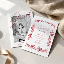 Load image into Gallery viewer, Toile Graduation Invitation Photo Announcement Floral Minimal Party Invite Editable Template 0808
