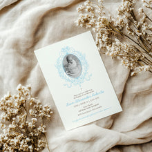 Load image into Gallery viewer, 0501 blue photo baptism invitation template
