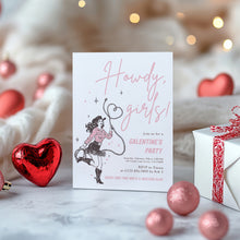 Load image into Gallery viewer, 08012 Cowgirl Valentines Girls Night Out Party Invite, editable template, digital download
