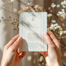 Load image into Gallery viewer, 0203 Blue Korean style baby shower invitation
