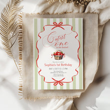 Load image into Gallery viewer, 0317 red green fall birthday invitation
