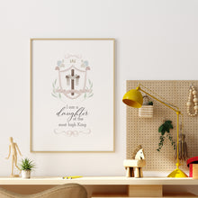 Load image into Gallery viewer, Watercolor pink cross monogram I am an daughter of God 07-25302
