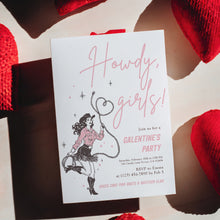 Load image into Gallery viewer, 08012 Cowgirl Valentines Girls Night Out Party Invite, editable template, digital download

