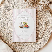 Load image into Gallery viewer, Mother’s Day Brunch Invitation Pink Floral Tea Party Editable Template 0806
