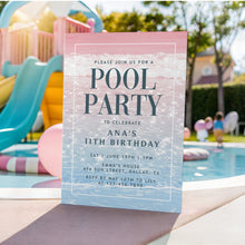 Load image into Gallery viewer, Beach Ocean Photo Pool Party Invitation Editable Summer Coastal Birthday Invite Template 0339

