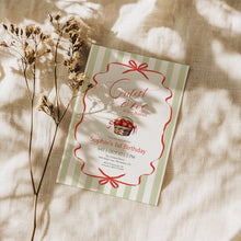 Load image into Gallery viewer, 0317 red green fall birthday invitation
