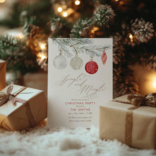 Load image into Gallery viewer, 2033 Jingle &amp; Mingle Winter Holiday Christmas Party Invite, Editable Template, Digital Download
