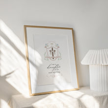 Load image into Gallery viewer, Watercolor pink cross monogram I am an daughter of God 07-25302
