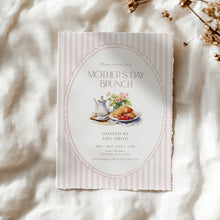 Load image into Gallery viewer, Mother’s Day Brunch Invitation Pink Floral Tea Party Editable Template 0806
