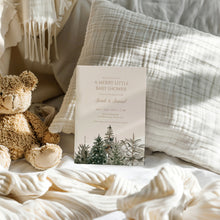 Load image into Gallery viewer, 2024 Christmas Tree Winter Baby Shower Invitation Set
