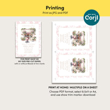 Load image into Gallery viewer, Baby Is Brewing Baby Shower Invitation, Pink Floral Cafe Editable Template Corjl 2044
