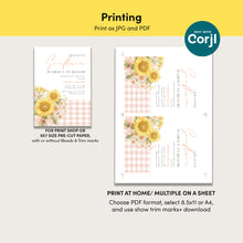 Load image into Gallery viewer, Pink Gingham Sunflower Baby Shower Invitation Template | Corjl Girl Invite 2046
