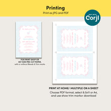 Load image into Gallery viewer, 2020 pink blue apple baby shower invitation
