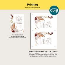Load image into Gallery viewer, 2019 fall in love baby shower invitation template
