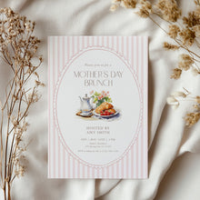 Load image into Gallery viewer, Mother’s Day Brunch Invitation Pink Floral Tea Party Editable Template 0806
