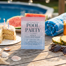 Load image into Gallery viewer, Beach Ocean Photo Pool Party Invitation Editable Summer Coastal Birthday Invite Template 0339
