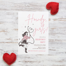 Load image into Gallery viewer, 08012 Cowgirl Valentines Girls Night Out Party Invite, editable template, digital download
