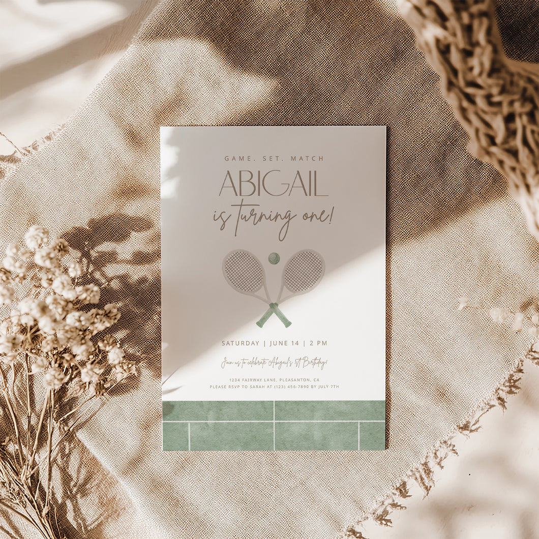 0312 tennis birthday invitation template