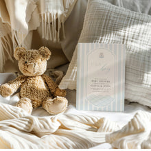 Load image into Gallery viewer, 0203 Blue Korean style baby shower invitation
