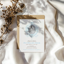 Load image into Gallery viewer, 0501 blue photo baptism invitation template
