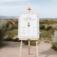 Load image into Gallery viewer, Bearly 1st twin sibling birthday milestone board template, digital download 0327
