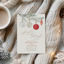 Load image into Gallery viewer, 2033 Jingle &amp; Mingle Winter Holiday Christmas Party Invite, Editable Template, Digital Download
