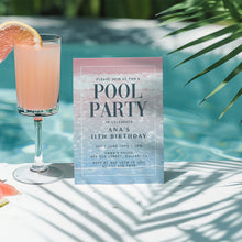 Load image into Gallery viewer, Beach Ocean Photo Pool Party Invitation Editable Summer Coastal Birthday Invite Template 0339
