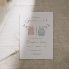 Load image into Gallery viewer, Editable Pink Blue Gender Reveal Baby Shower Invitation, editable template, digital download 2031
