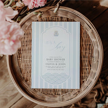 Load image into Gallery viewer, 0203 Blue Korean style baby shower invitation

