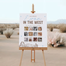 Load image into Gallery viewer, Wildest One in the West 12 Month Photo Milestone Board Boy Cowboy First Birthday Western 0336
