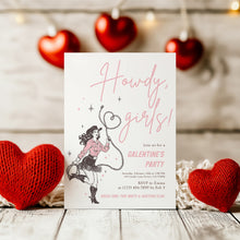 Load image into Gallery viewer, 08012 Cowgirl Valentines Girls Night Out Party Invite, editable template, digital download
