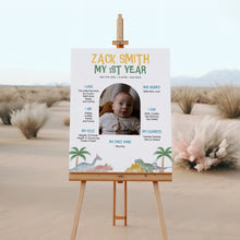 Load image into Gallery viewer, 0323 Editable Dinosaur Birthday Milestone Board | ONE A Saurus Printable Party Sign | Digital Download Decor
